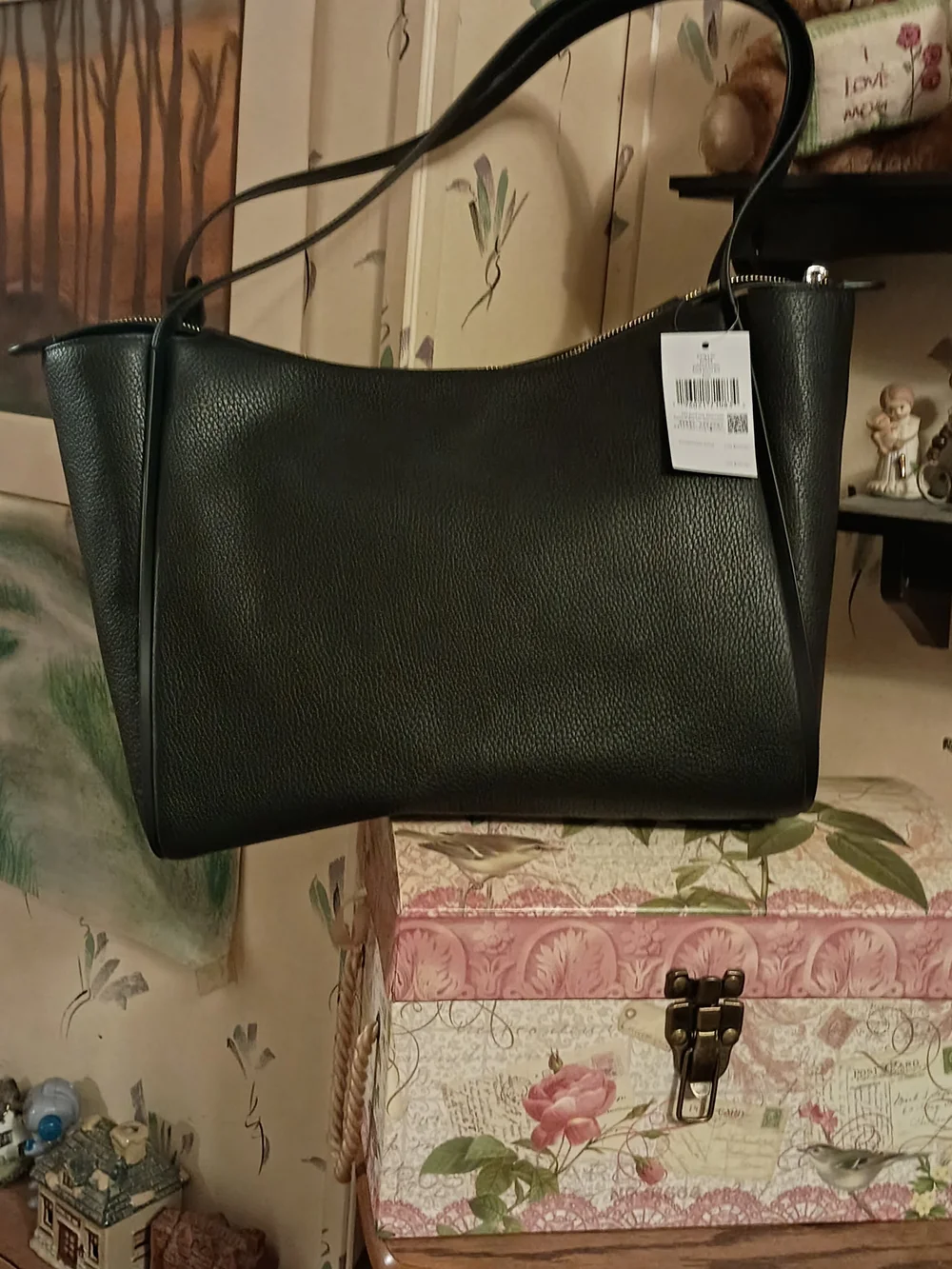 Kate Spade Knot Pebbled Leather Shoulder Bag In Black